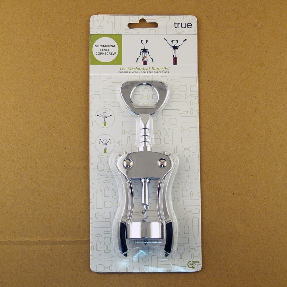 True Fabrications Metal Lever Arm Corkscrew Chrome